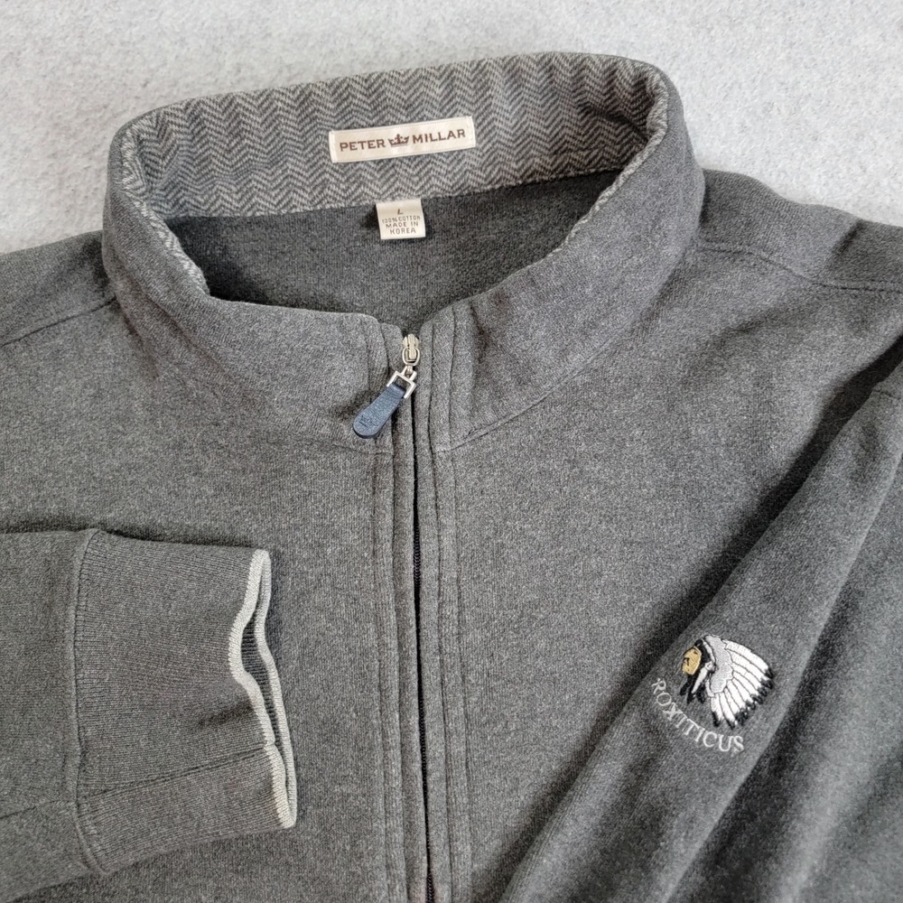 Peter Millar 1/4 Zip Sweater Men's XL Gray Roxiticus Golf Club Long Sleeve VTG